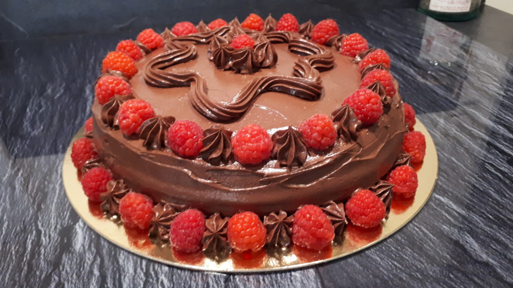 Gâteau chocolat compoté de framboises
